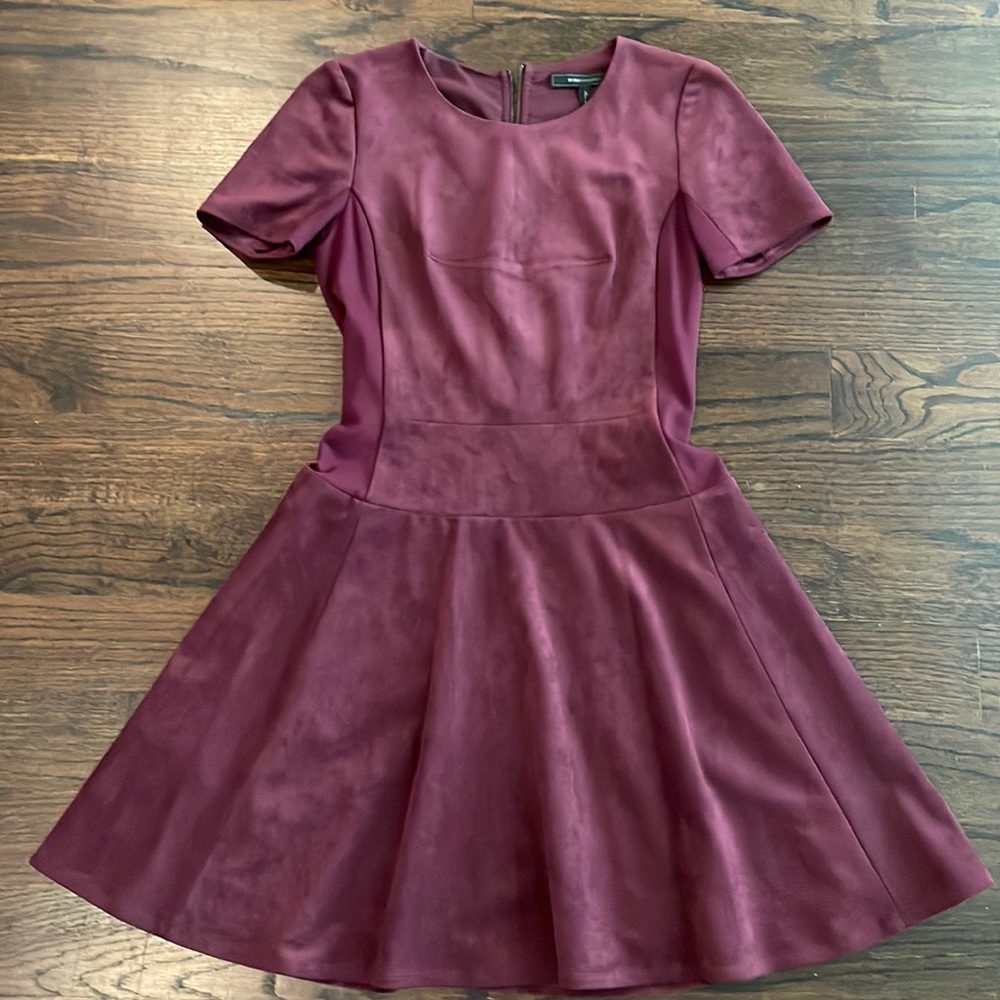 BCBGMaxAzria Darra Faux Suede Short Sleeve Dress
